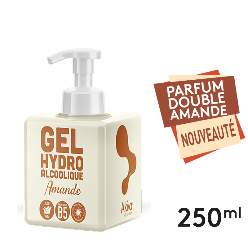 250ml Push cube Amande - Gel Hydroalcoolique - Colis de 30pcs