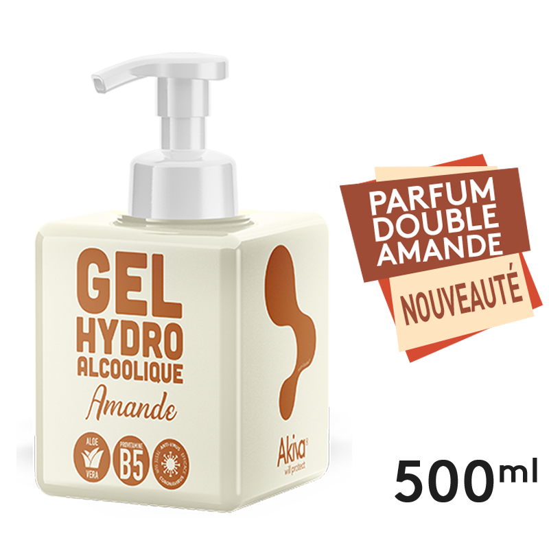 500ml Push cube Amande - Gel Hydroalcoolique - Colis de 20pcs