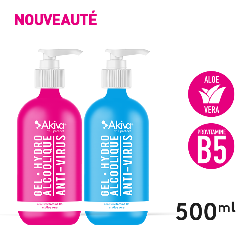 500ml Bouteille avec pompe - Gel Hydroalcoolique - Colis de 30pcs