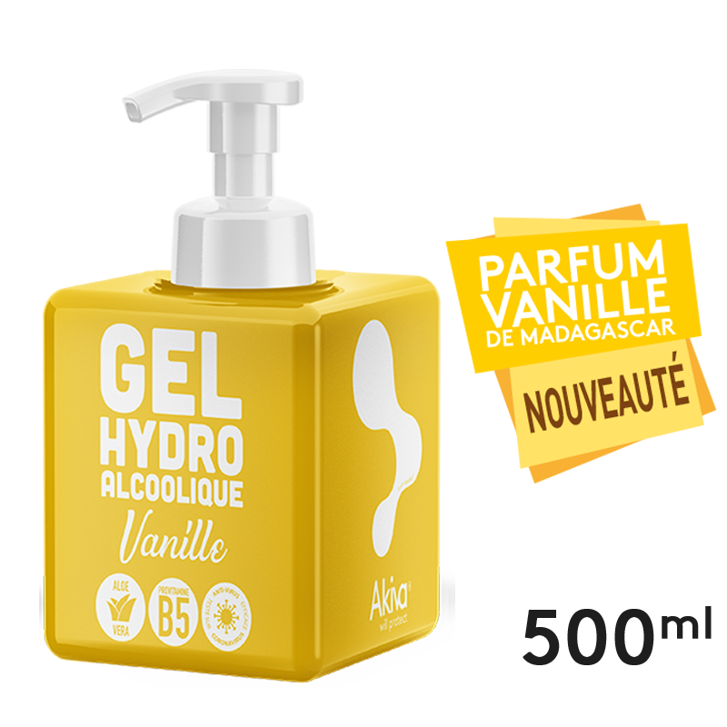 500ml Push cube Vanille - Gel Hydroalcoolique - Colis de 20pcs