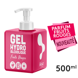 500ml Push cube Fruits rouges - Gel Hydroalcoolique - Colis de 20pcs